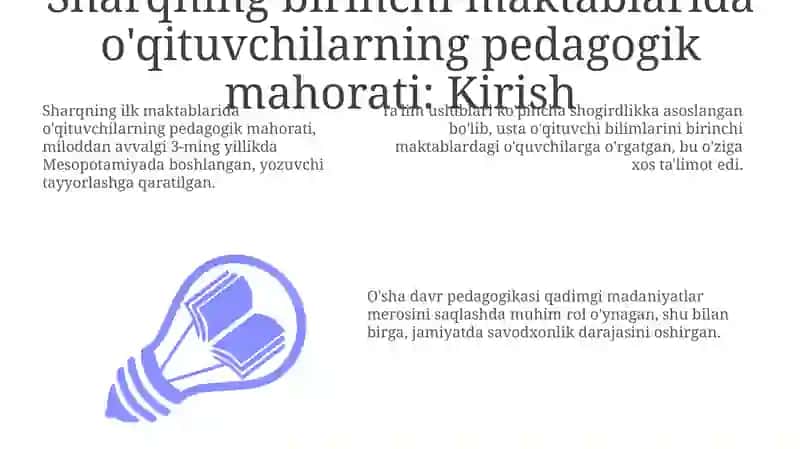 Sharqdagi ilk maktablarda oqituvchilarning pedagogik mahorati 3