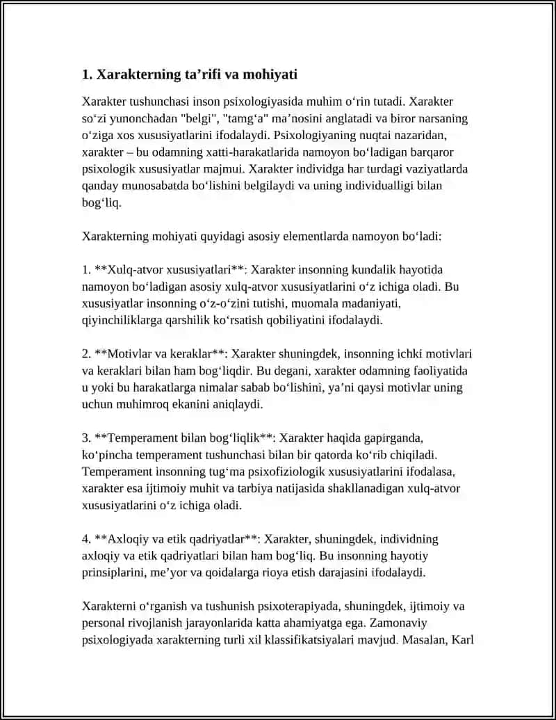 XARAKTER HAQIDA 3