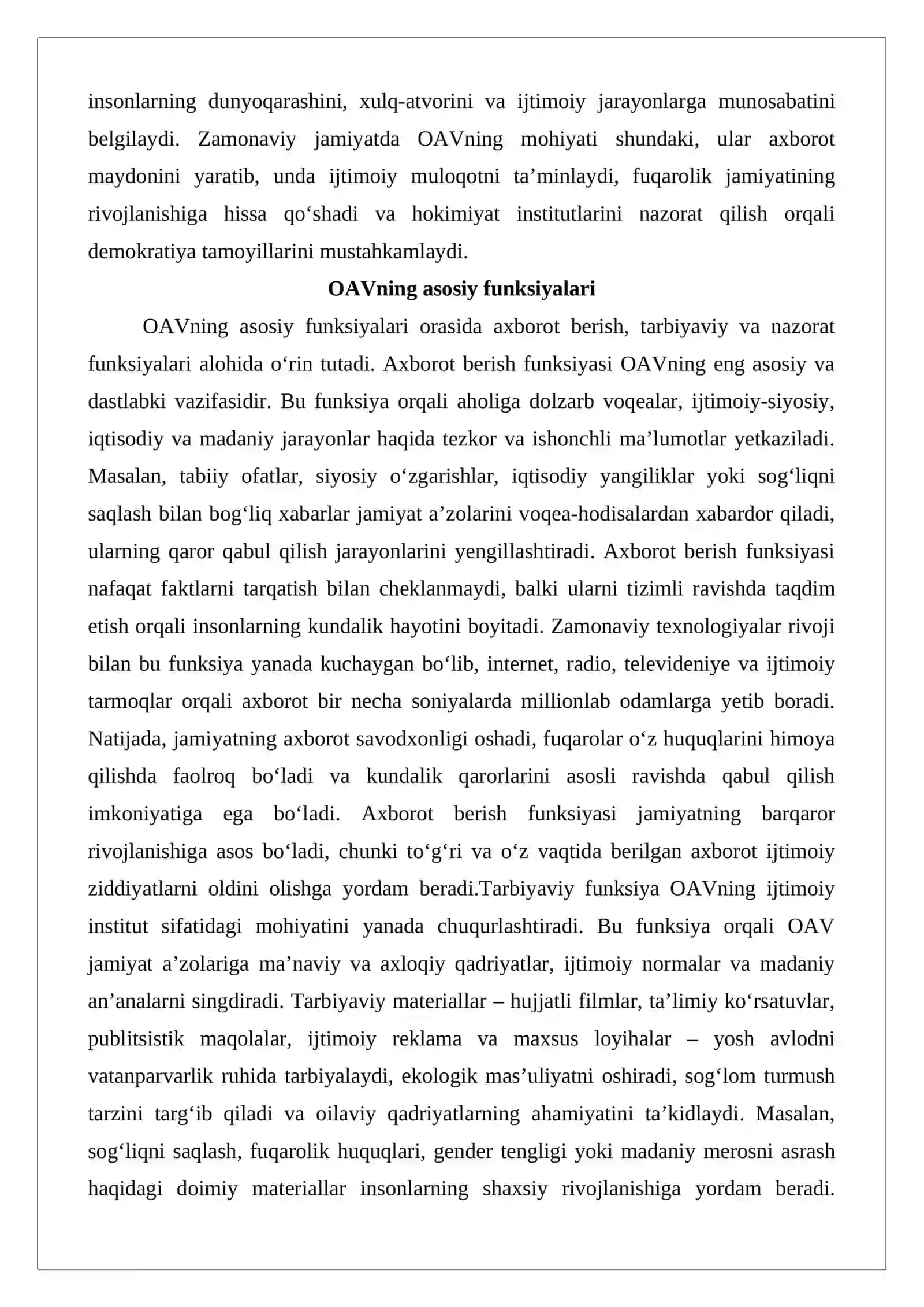 Ommaviy axborot vositalarining ijtimoiy ta’sir kuchi sifatida 3