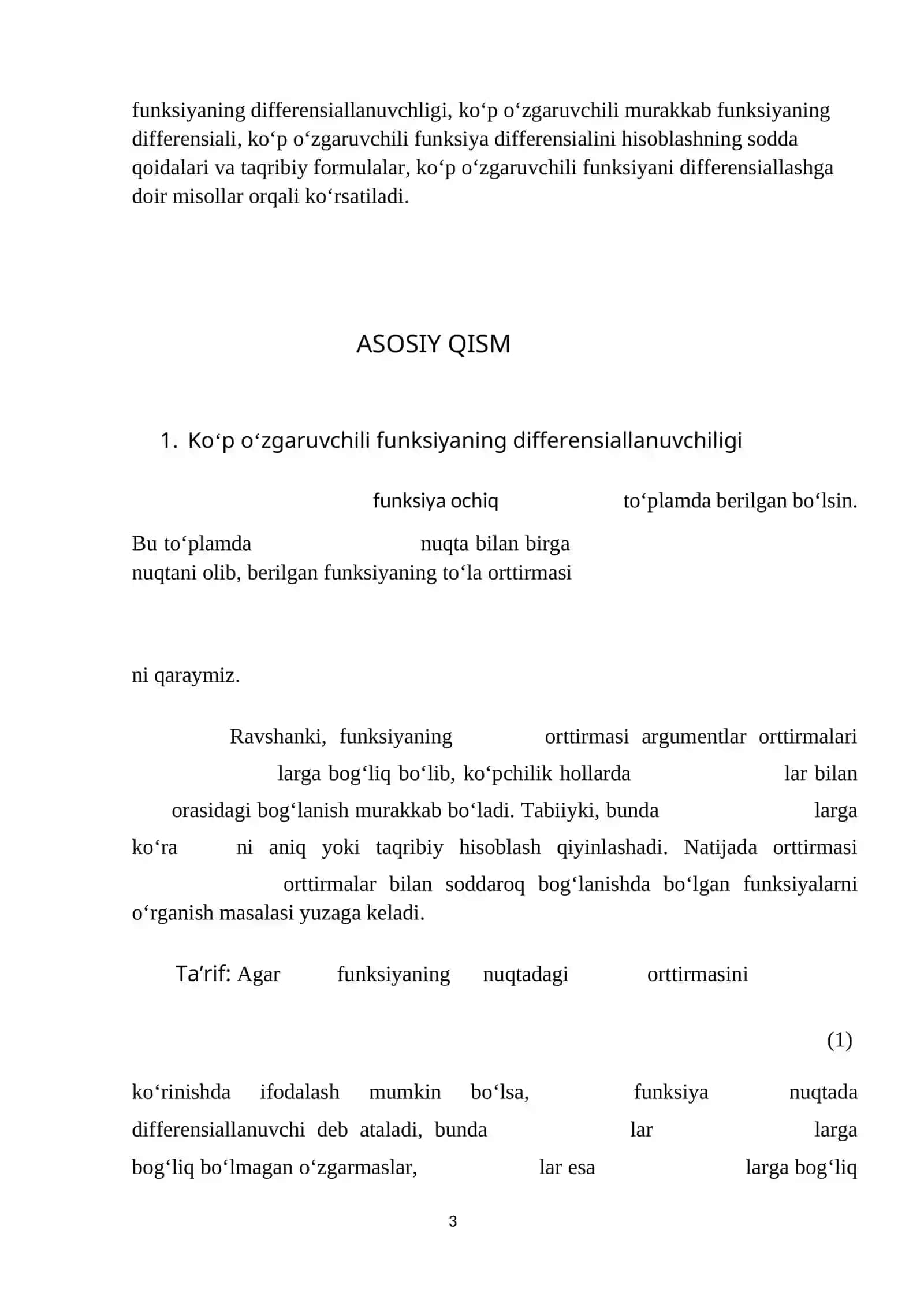 Ko‘p o‘zgaruvchili funksiyaning differensiali 3