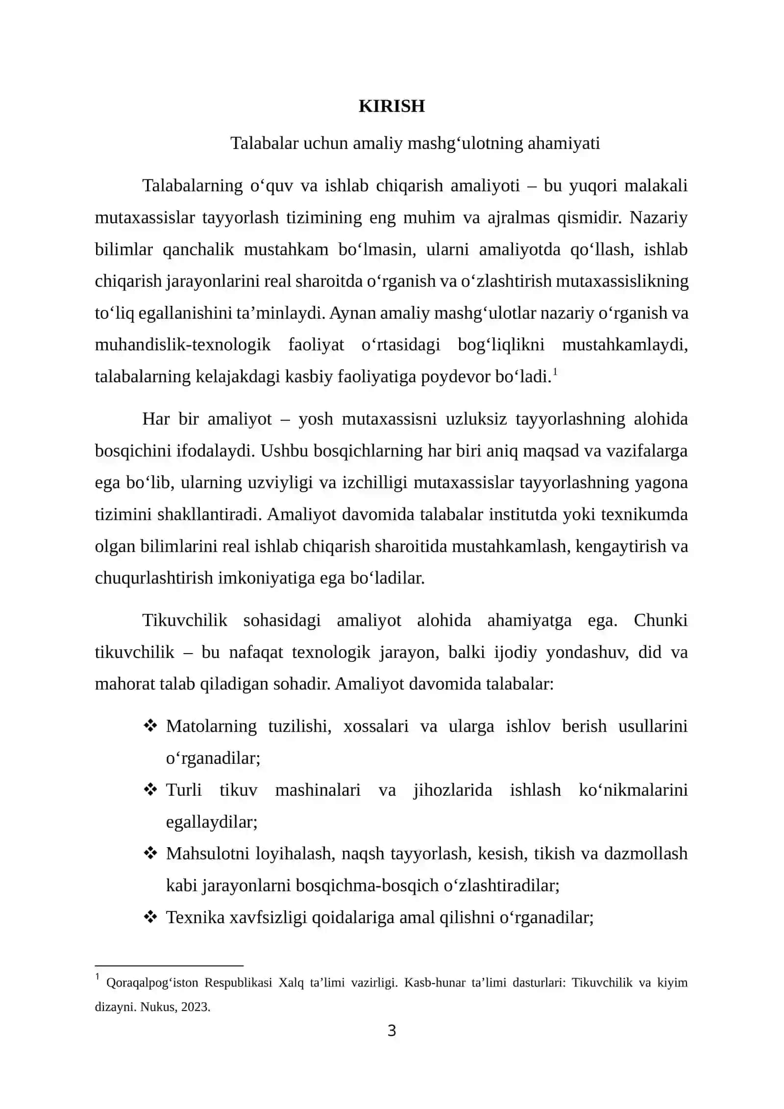 HISOBOT. TEXNIKUM TIKUVCHILIK BOʻYICHA 3