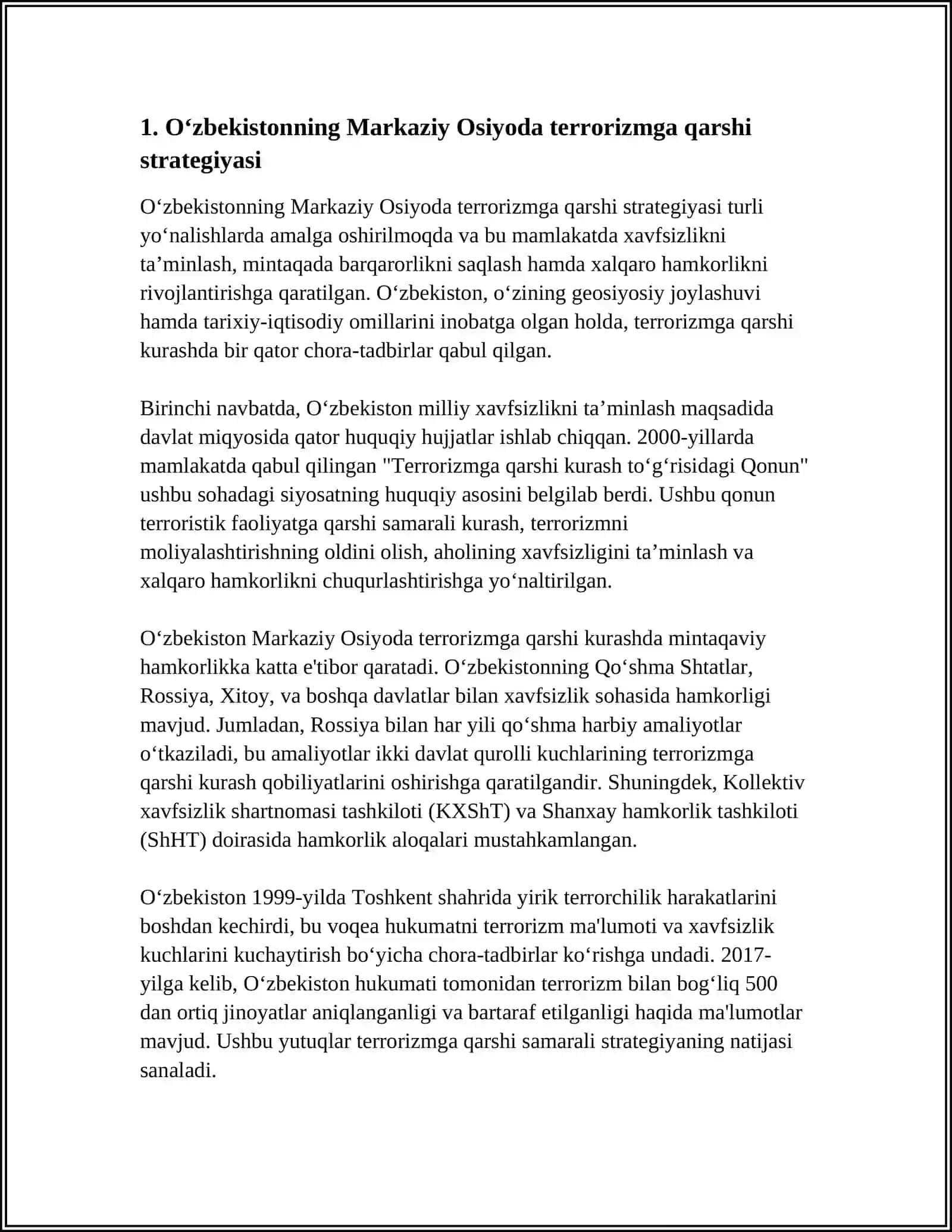 MARKAZIY OSIYODA TURRORIZMGA QARSHI KURASHDA OZBEKISTONING ROLI 3