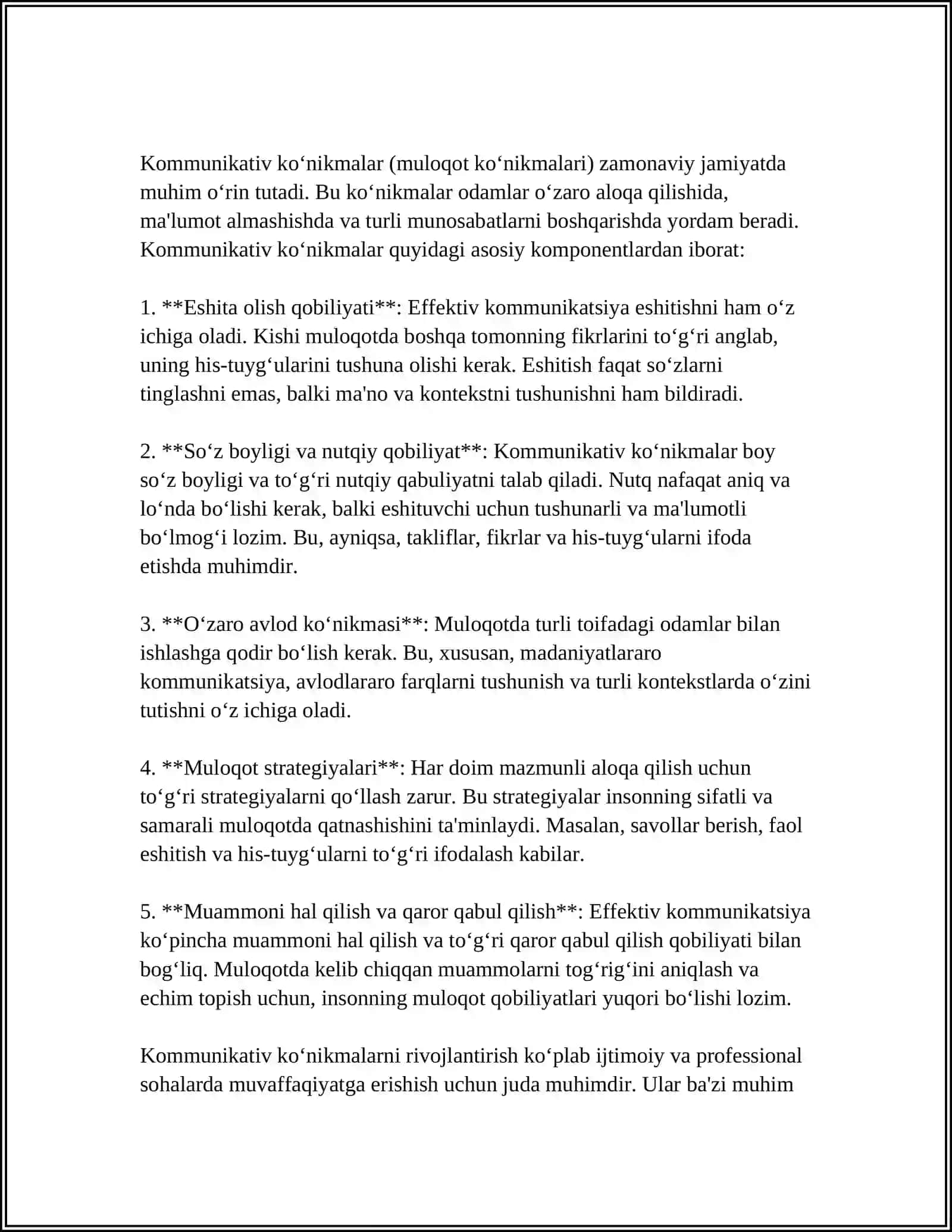 Kommunikativ ko‘nikmalarini rivojlantirish yo‘llari va xususiyatlari 3