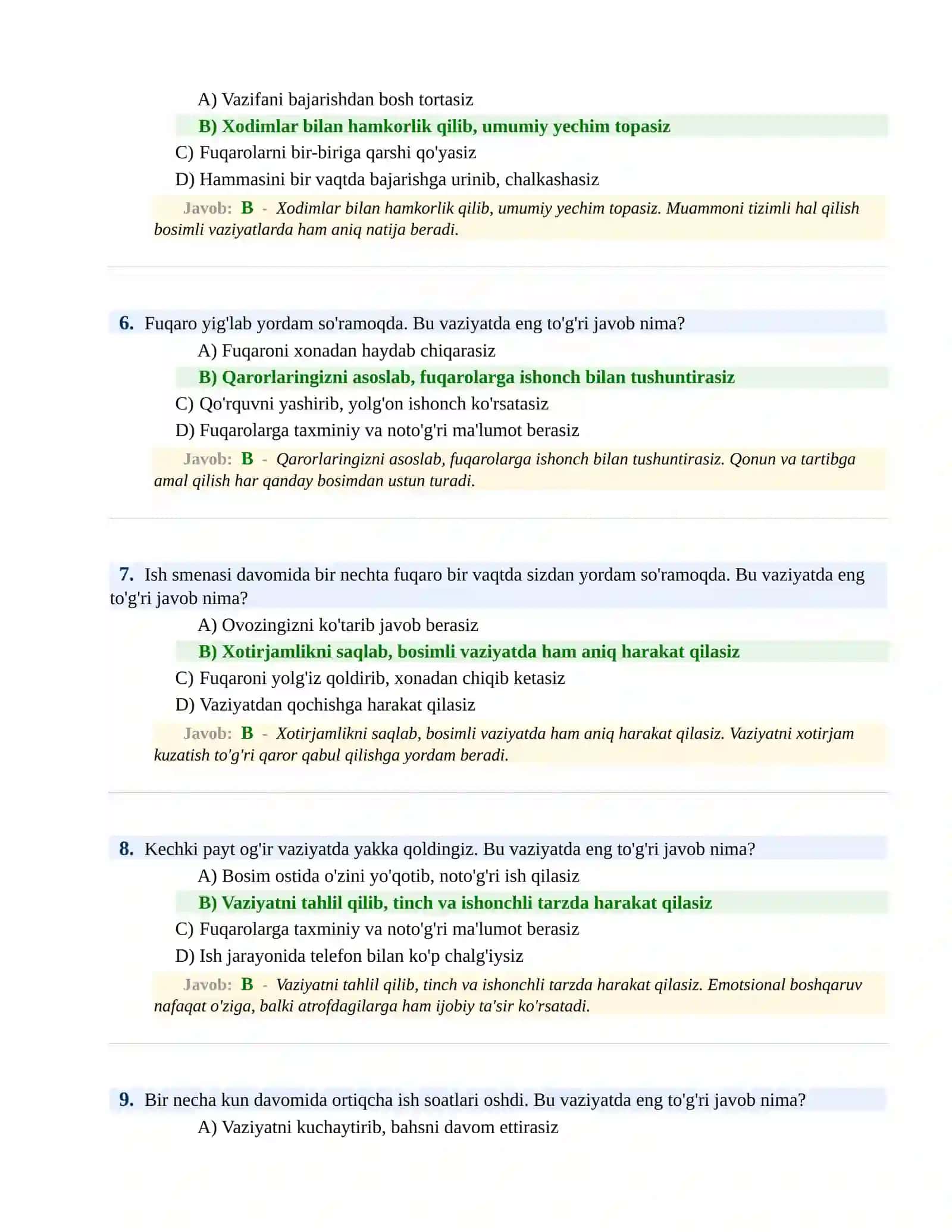 PSIXOLOGIK SINOV Testlari 3