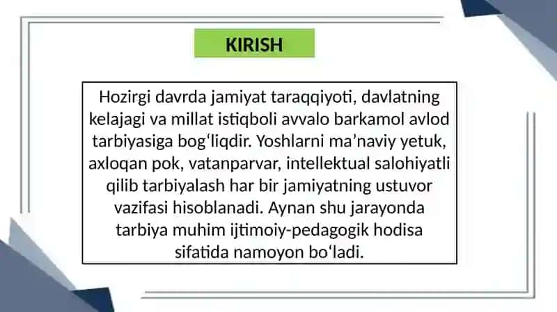 TARBIYA VA UNI O‘QITISH METODIKASI FANINING MAQSAD VA VAZIFALARI TARBIYA VA UNI O‘QITISH METODIKASI FANINING MAQSAD VA VAZIFALARI. 3