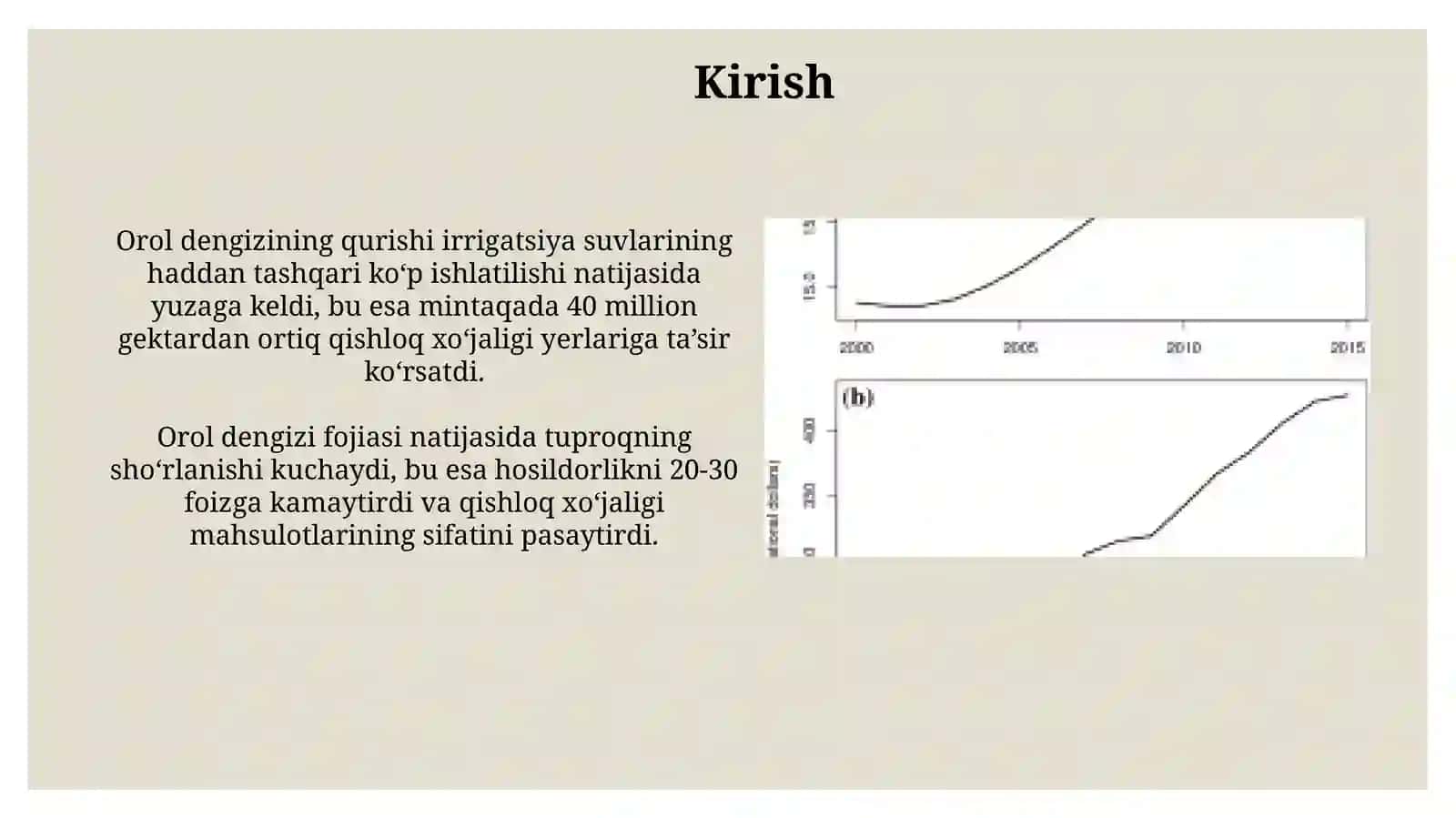 Ekologik eksternaliyalar: Orol dengizi fojiasining qishloq xo'jaligi samaradorligiga salbiy tasiri 3