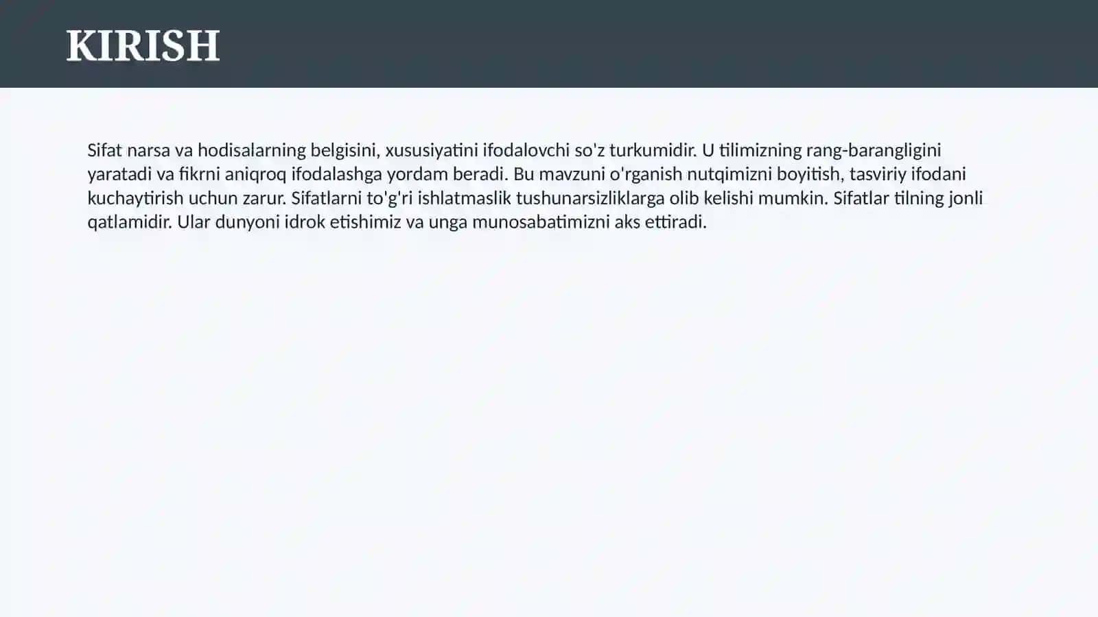 SIFAT SO`Z TURKUMI 3