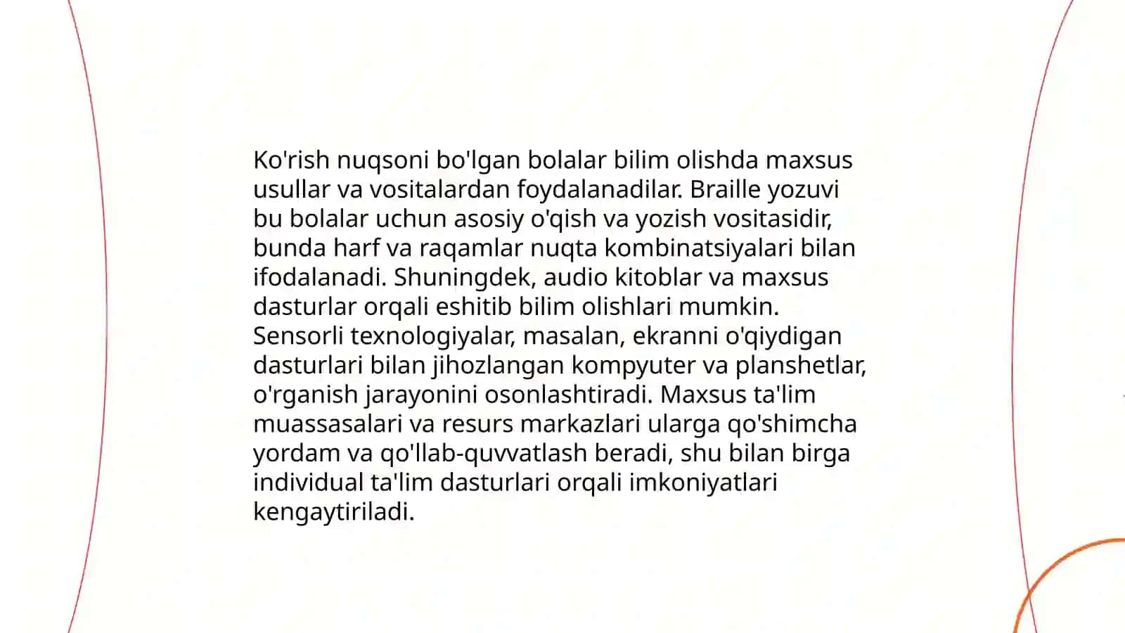 Ko'rishda nuqsoni bolgan bolalarda bilim, o'yin, mehnat faoliyati usullarini shakllantirish 3