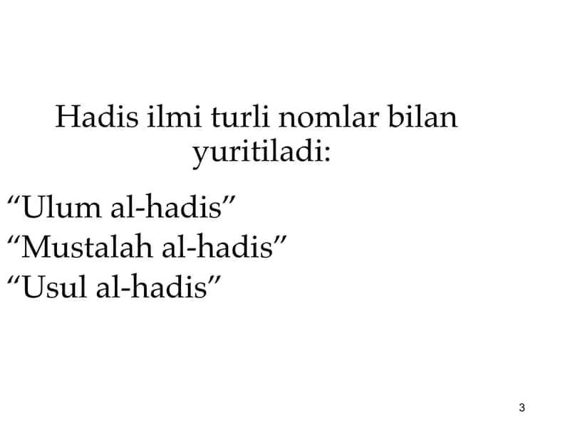 HADIS ISTILOHLARI 3