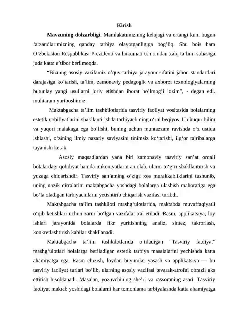 Maktabgacha yoshdagi bolalarni har tomonlama rivojlantirishda tavviriy faoliyat turlari va uning ahamiyati 3