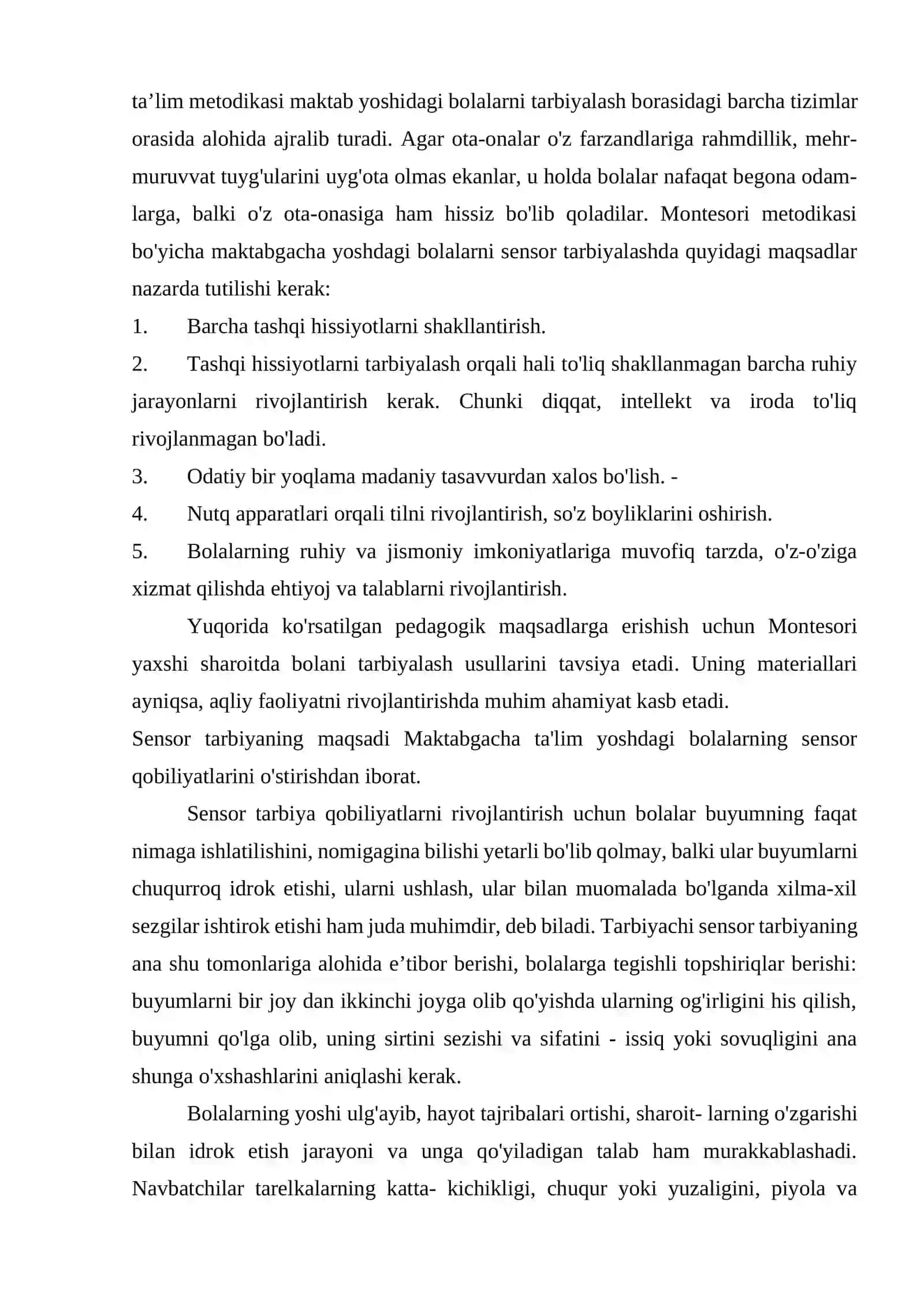 Maktabgacha yosh sensor jarayonlarni rivojlanish davri 3
