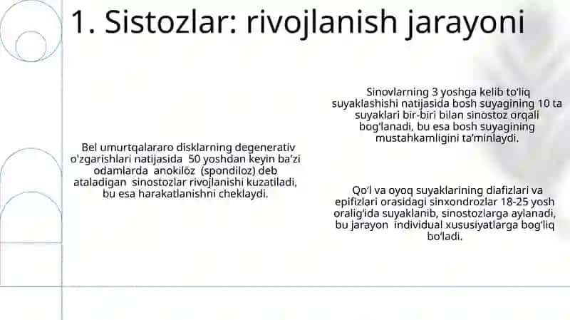 Sindesmoz sinxondroz sinostoz birlashuvlari 3