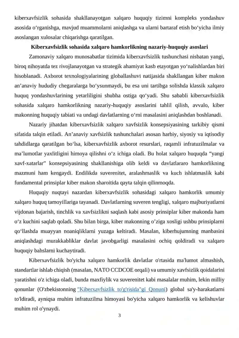 KIBERXAVFSIZLIK BO'YICHA XALQARO HAMKORLIK VA SHARTNOMALAR 3