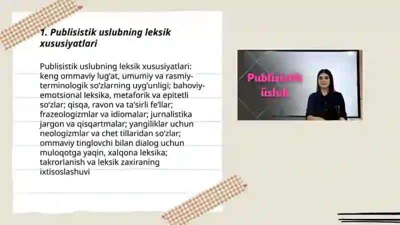 Publisistik va ogʻzaki uslublarning oʻziga hos miyorlari 3
