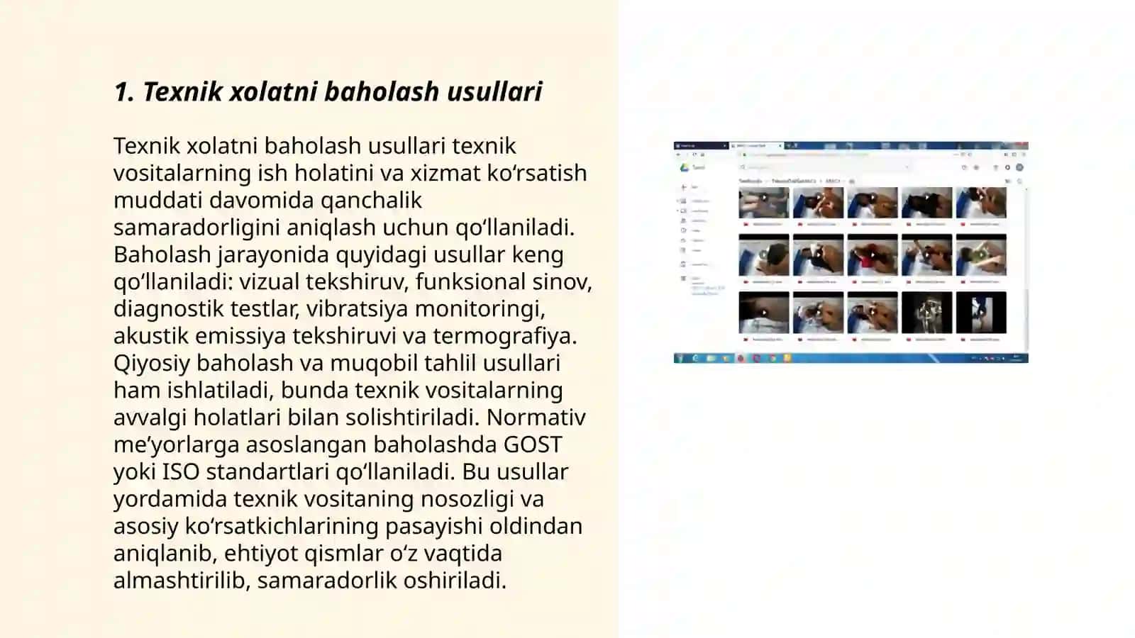 Texnik xolatni ishlash davriga qarab oʻzgarishi 3