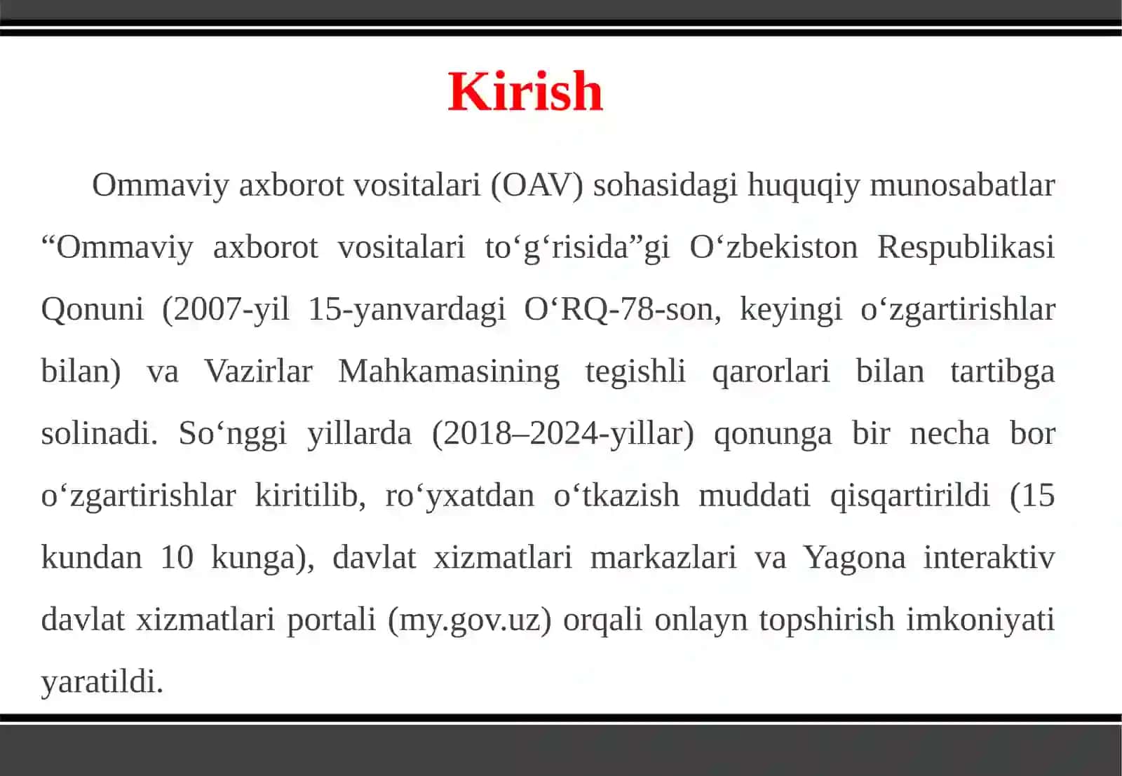 O'zbekistonda OAV tashkil qilish jarayonlari 3