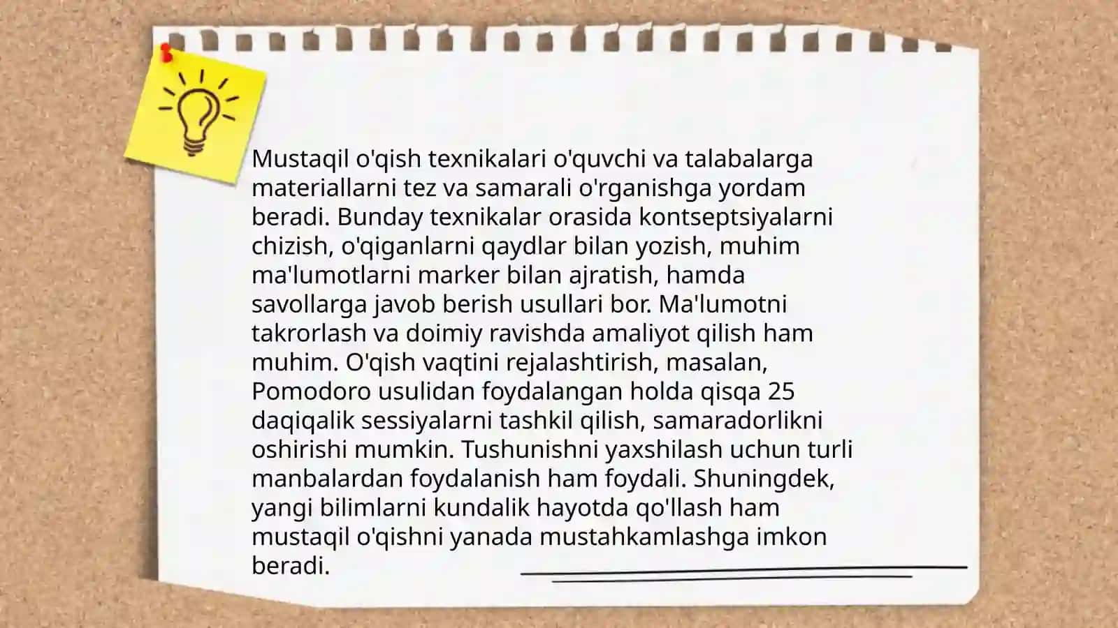 Savod oʻrgatishda darslarida oʻquvchilarning mustaqil ishlarni tashkil etadi 3