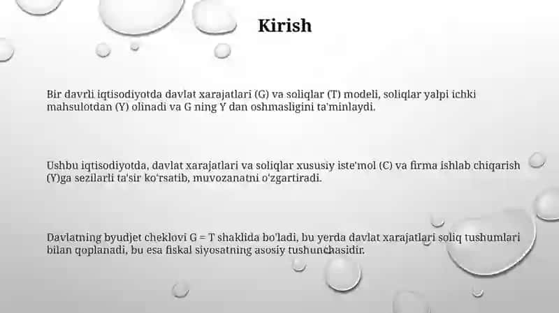 Bir davrli iqtisoddagi davlat xarajatlari va soliqlar 3