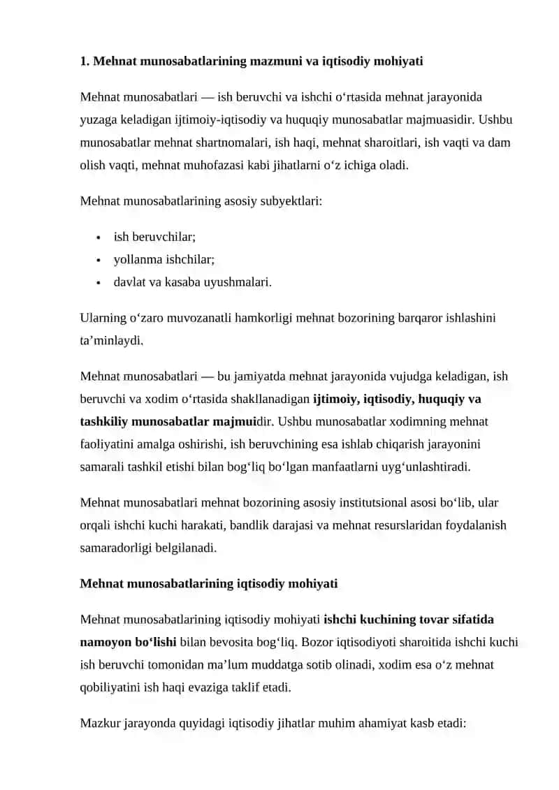 MEHNAT MUNOSABATLARI VA MEHNAT RESURSLARIDAN FOYDALANISH KO‘RSATKICHLARI 3