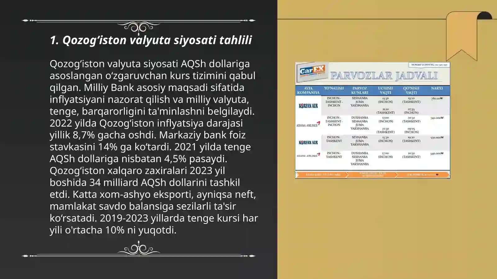 Qozag'iston valyuta siyosati,infilatsiya darajasi,to'lov balansi,fond bozori,yalpi ichki maxsulot,ekisport import,maxsus iqtisodiy zona 3