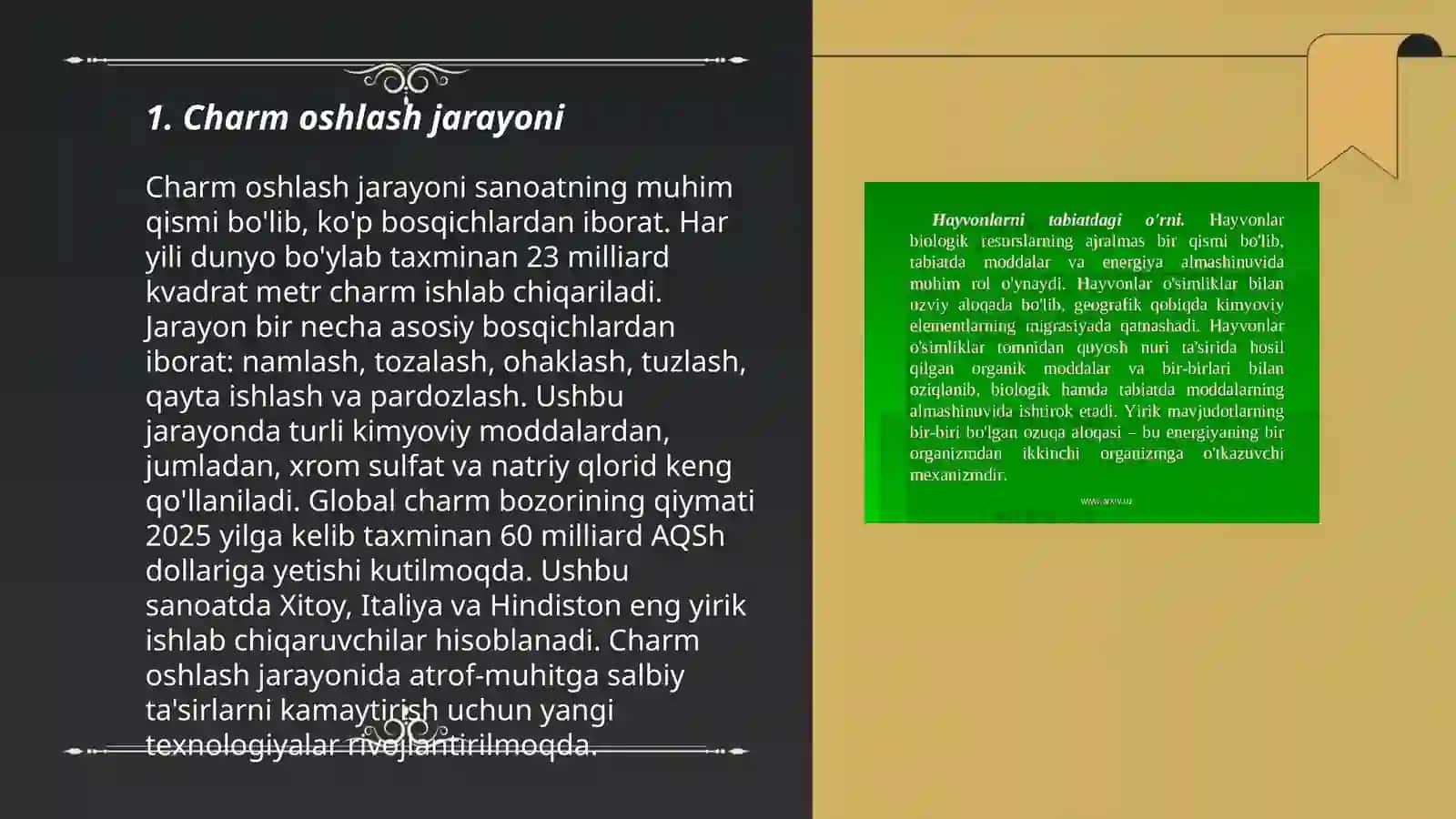 Charmni oshlashda oʻsimlik oshlovchi moddalarning qoʼllanilishi 3