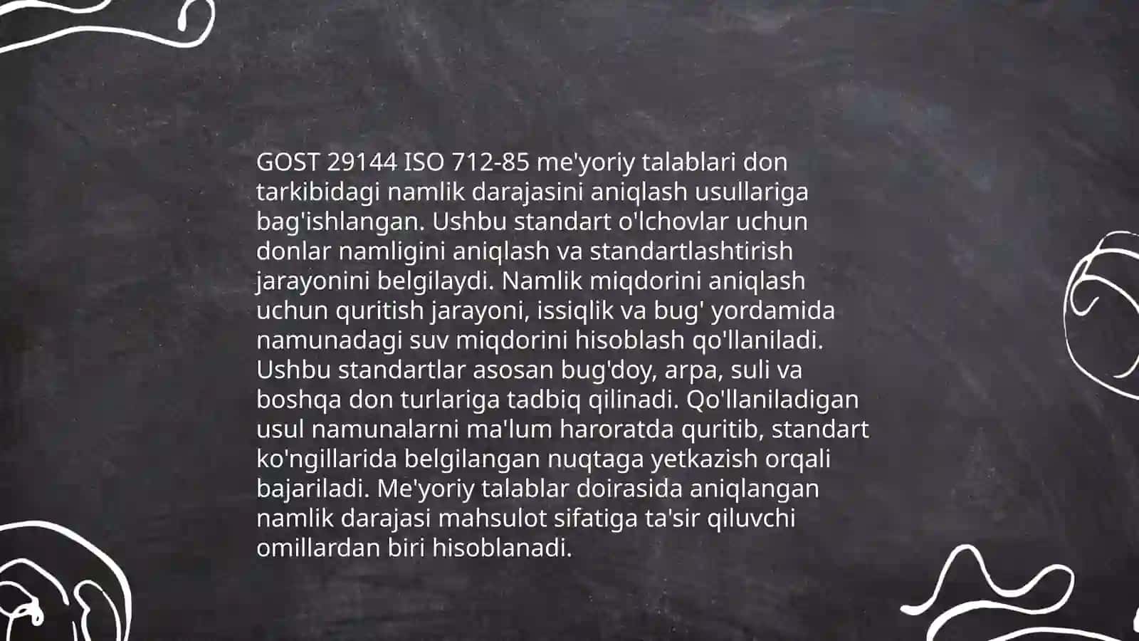 GOST 29144 ISO712 -85 don mahsulotlarining standart namligini olchash 3