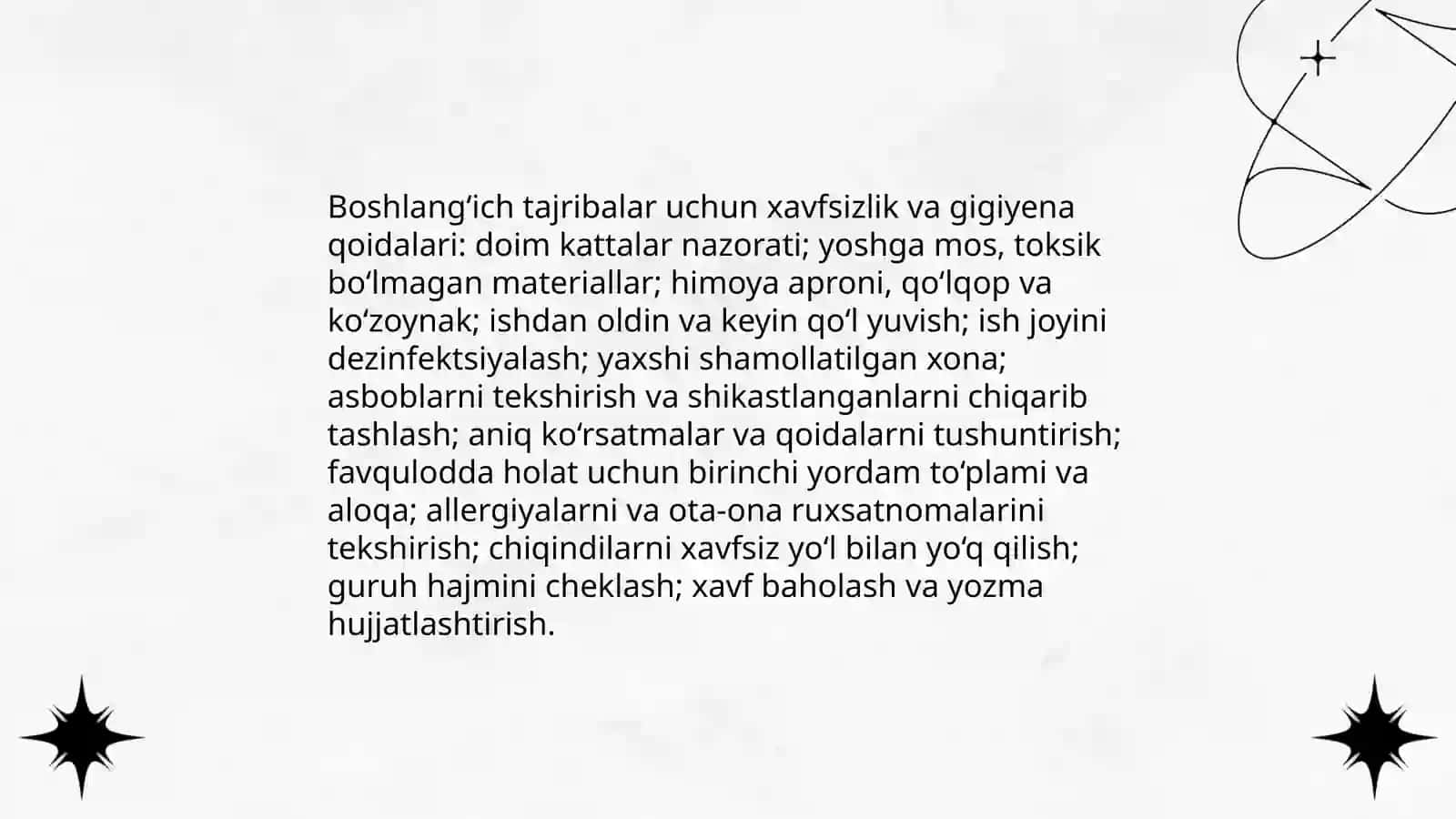 Boshlang'ich tajribalar texnologiyasi 3