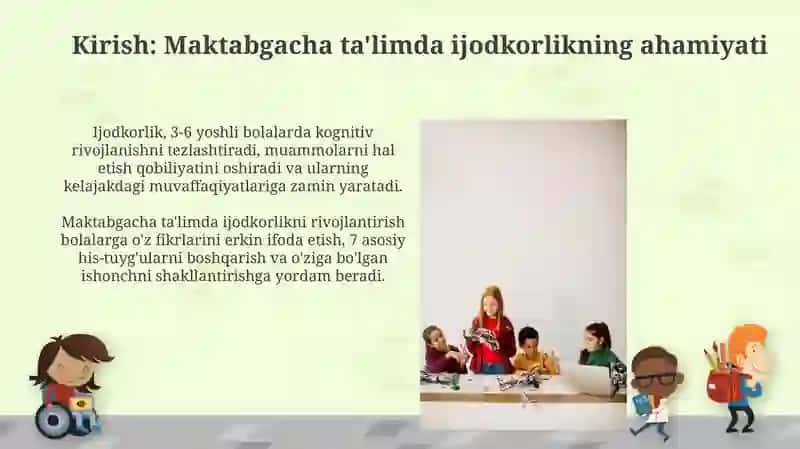 Maktabgacha taʼlimda bolalarni ijodiy faoliyatini tashkil qilish texnologiyasi 3