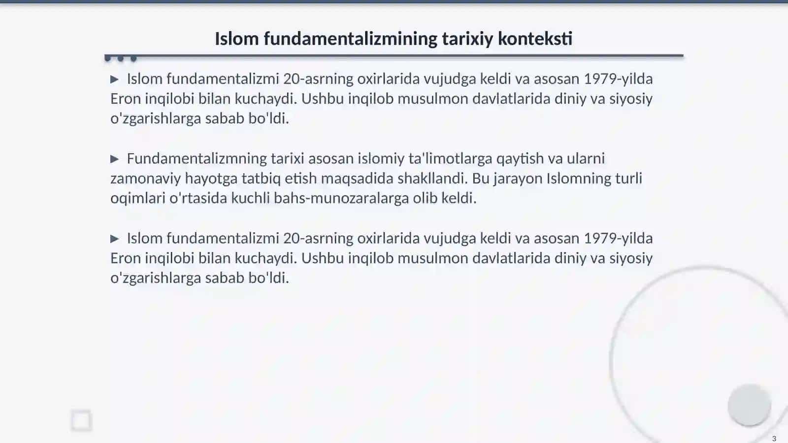 Islom fundamentalizmining maqsadi va mohiyati 3