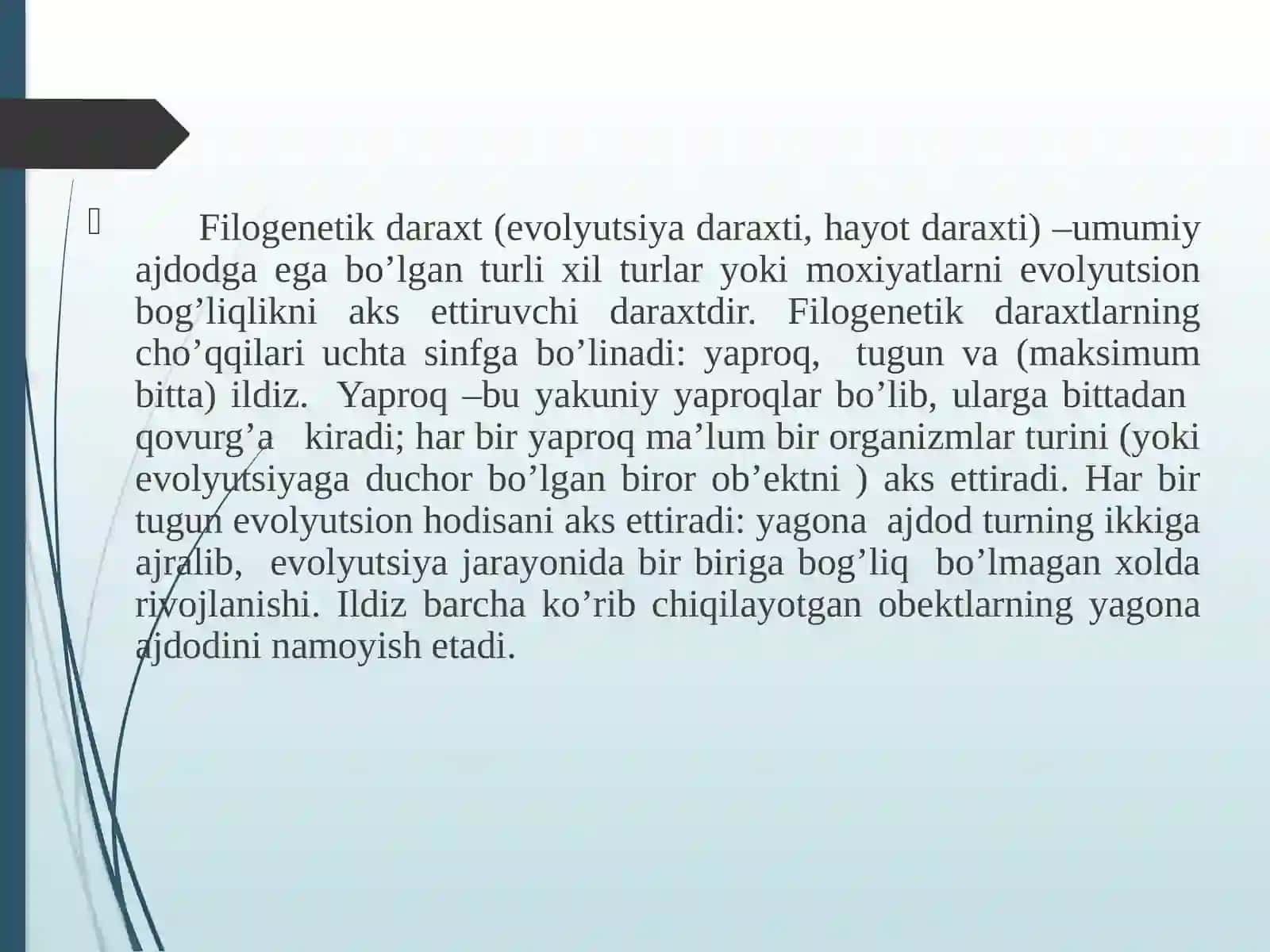 Filogenetik daraxtlarni tuzish algoritmlari 3
