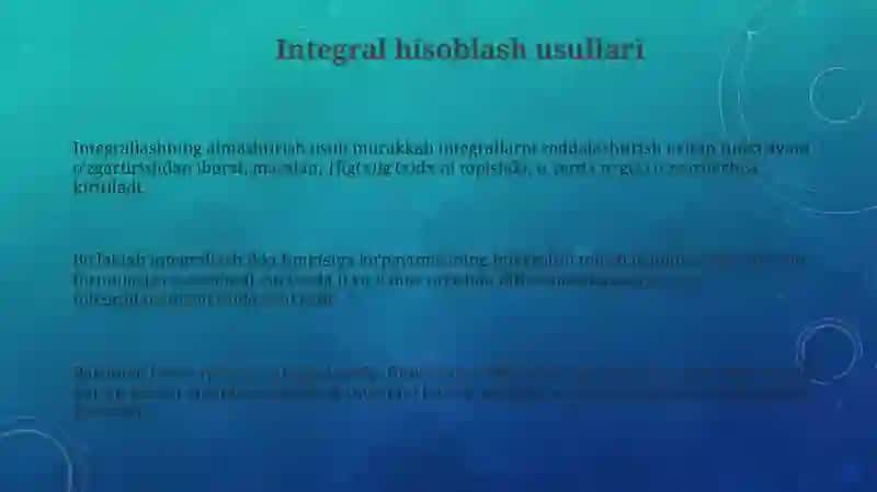 Integrallash usullari 3