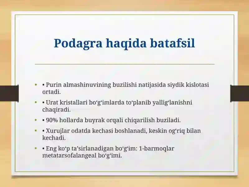 Podagrava Semizlikni Bartaraf Etuvchi Dori Vositalari 3