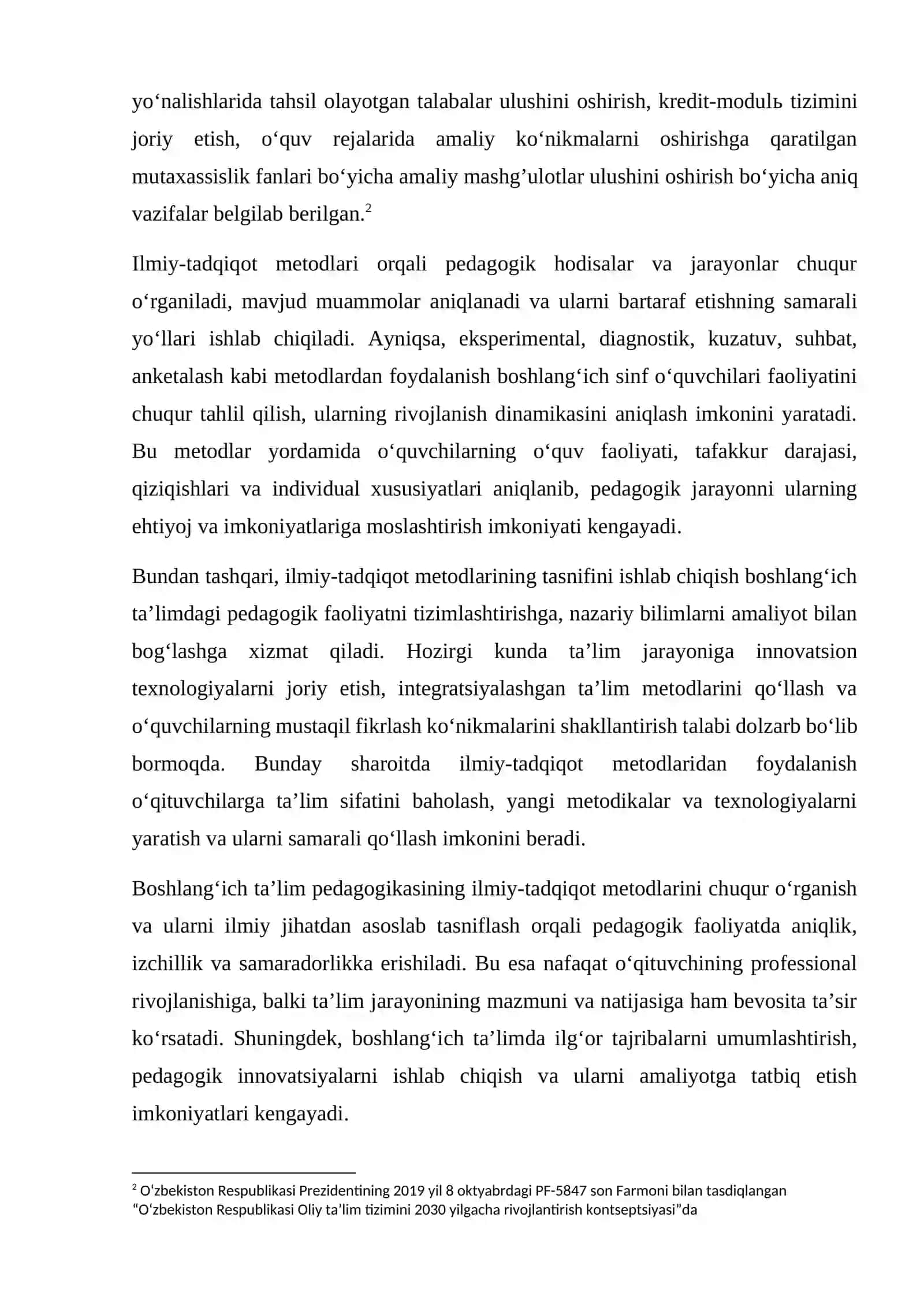 Boshlang'ich ta'lim pedagogikasining ilmiy-tadqiqot metodlari tasnifi 3