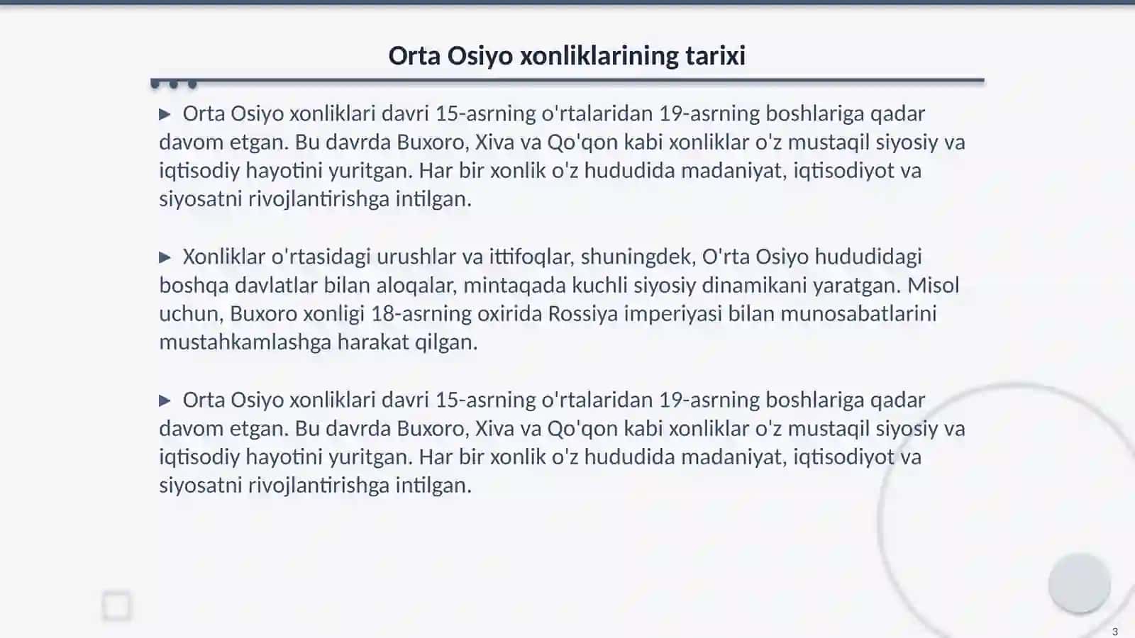 Orta osiyo xonliklari davri manbashunosligi 3