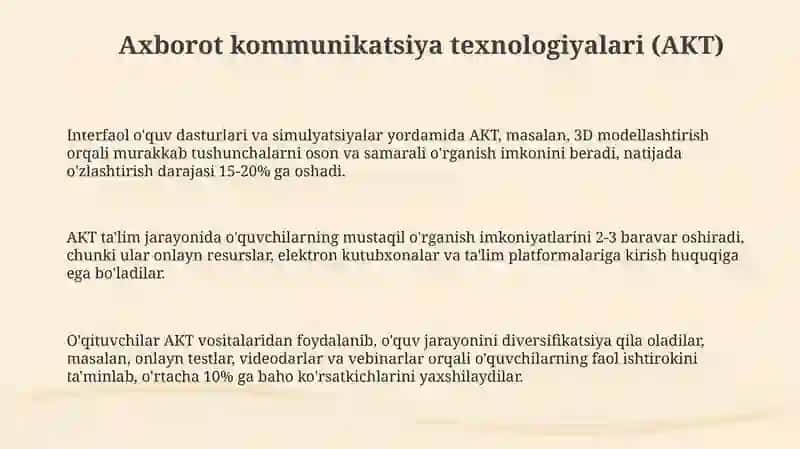 Axborot kommunikatsiya texnologiyalari (AKT) 3