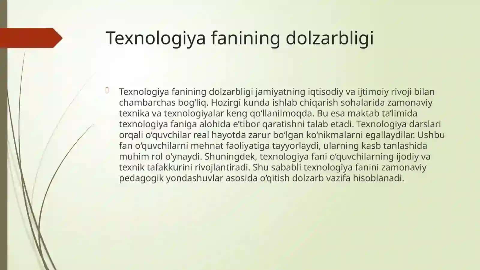 TEXNOLOGIYADARSLARIDA O’QUV JARAYONINI TASHKILETISH 3
