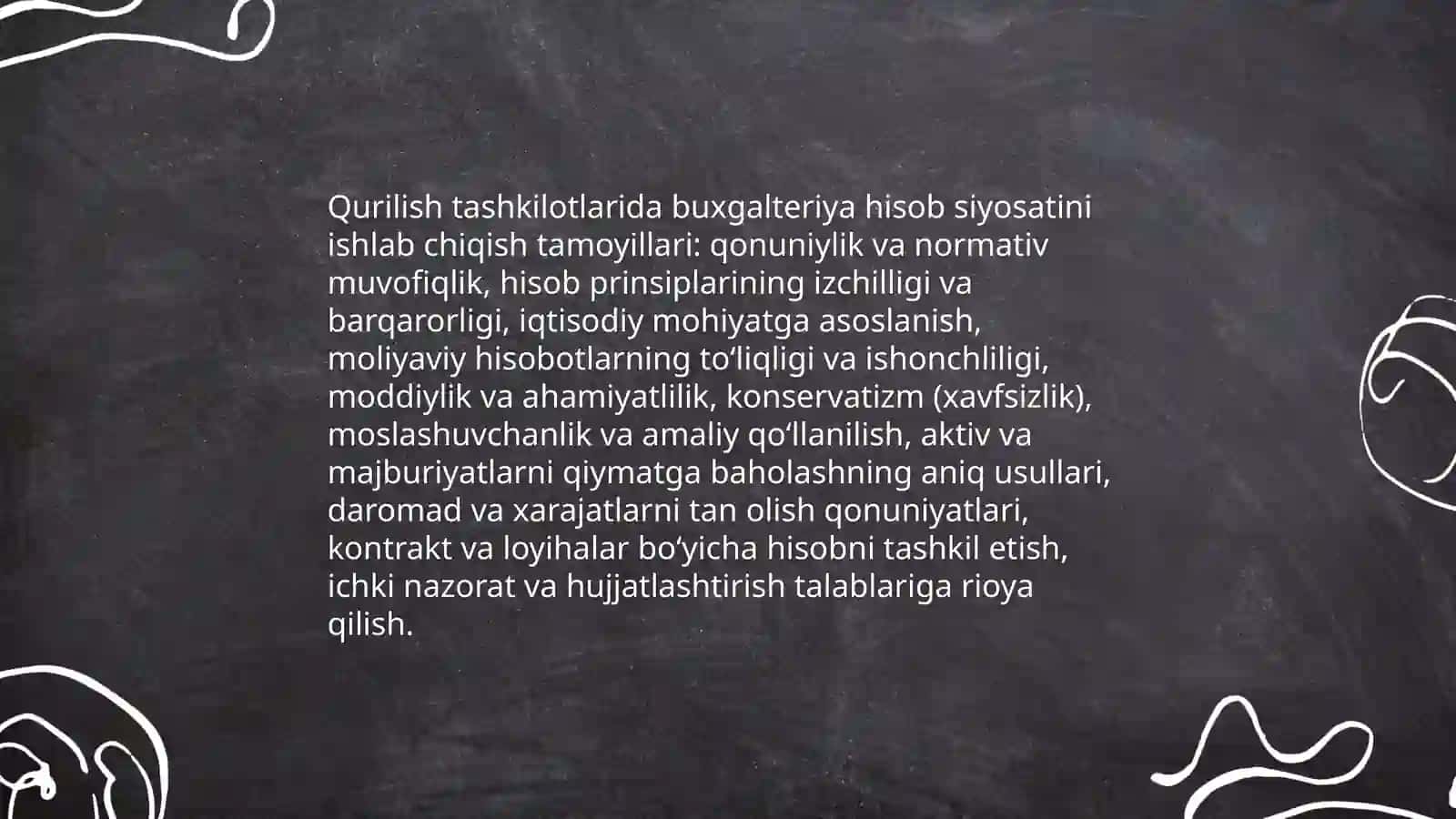 Qurilish tashkilotlarida buxgalteriya hisob siyosatini ishlab chiqish tamoyillari 3