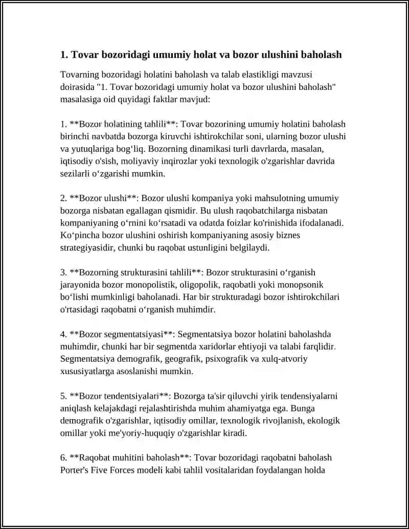 TOVARNING BOZORDAGI HOLATINI BAHOLASH HAMDA TALAB ELASTIKLIGI 3
