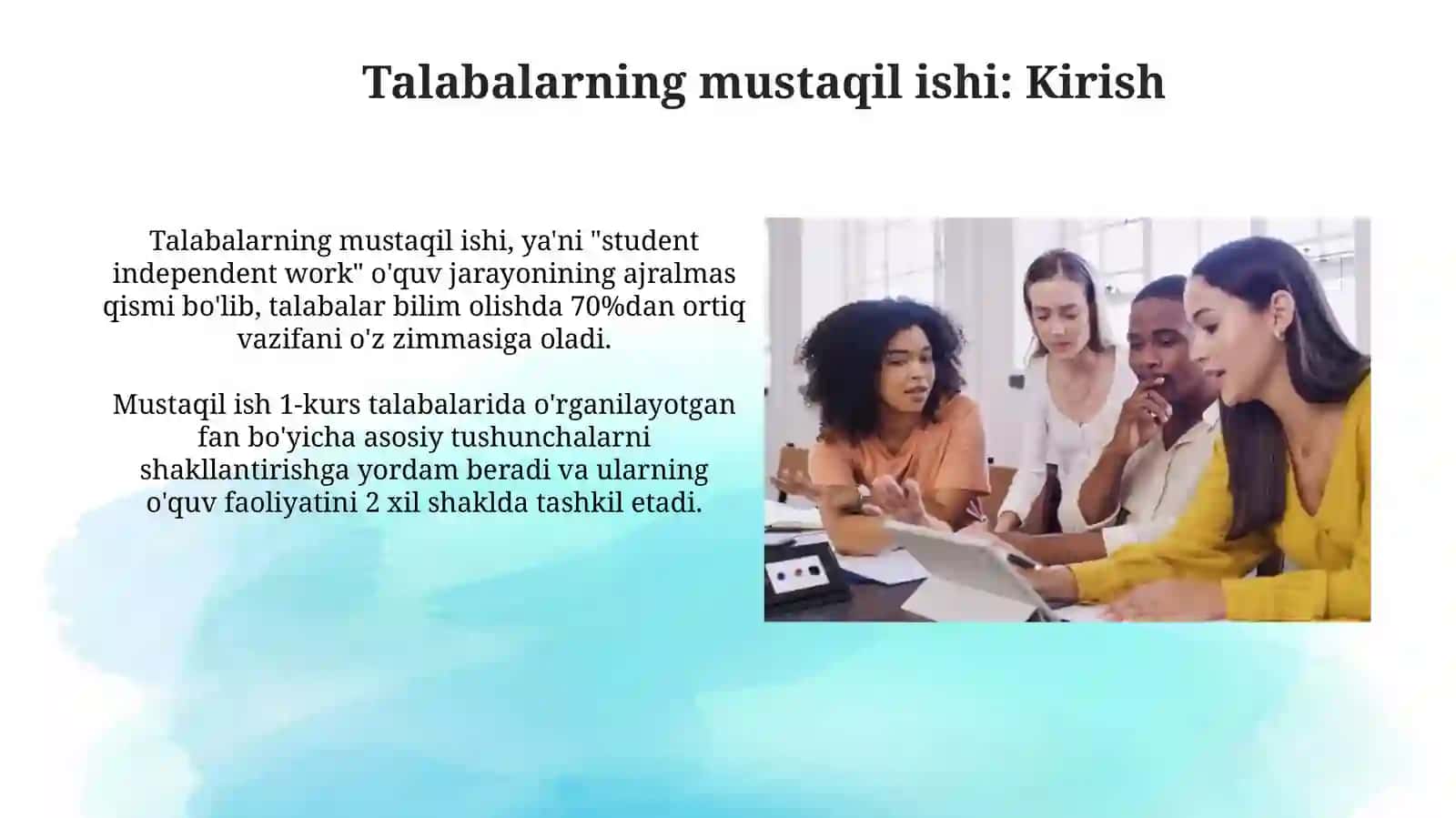 Talabalarning mustaqil ishlari 3