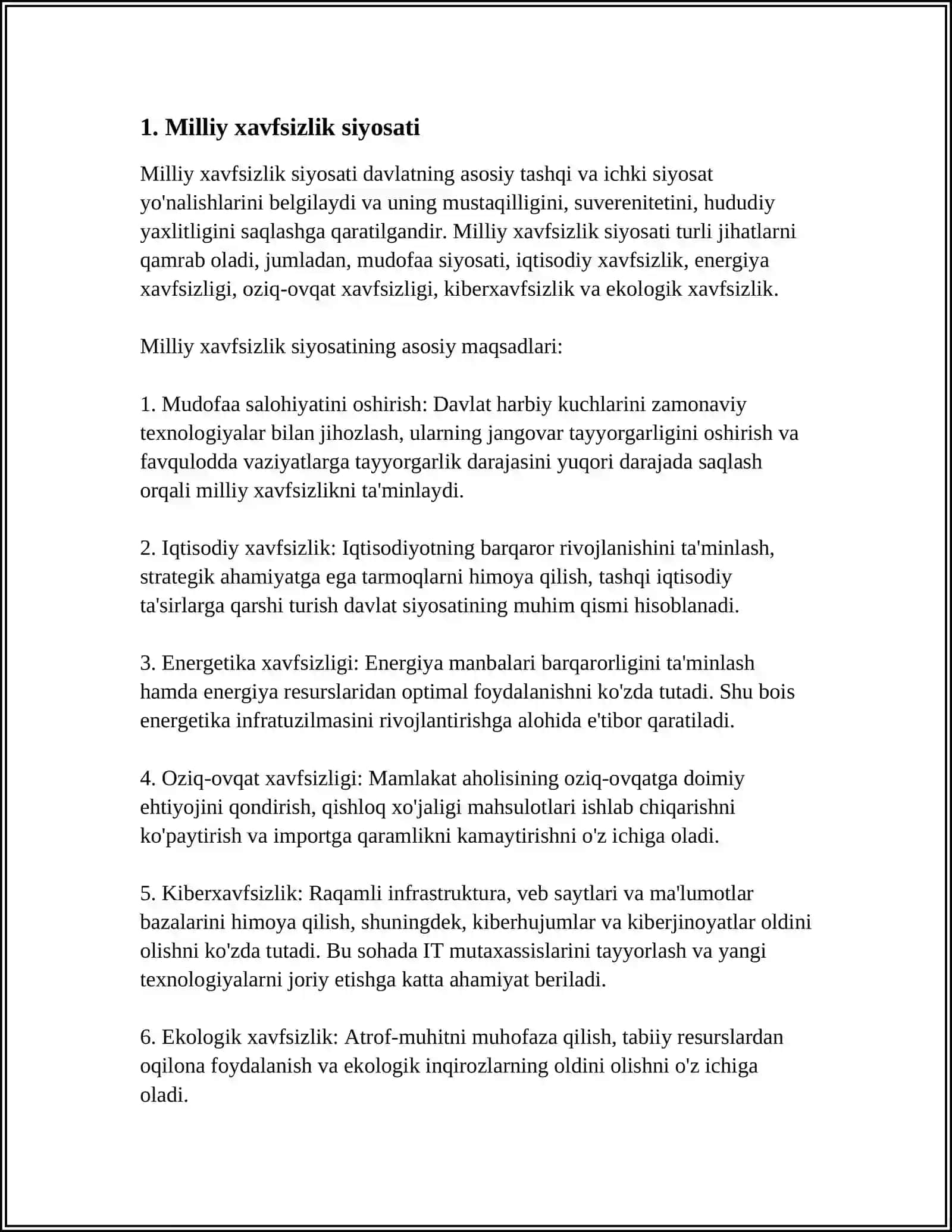 MILLIY HAVFSIZLIKNI TA'MINLASH BORASIDAGI ISHLAR 3