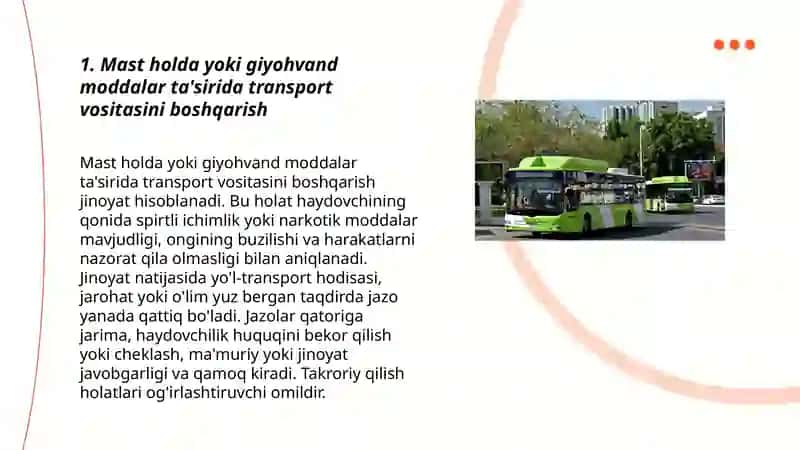 Transport harakati va undan foydalanish xavfsizligiga qarshi jinoyatlar 3