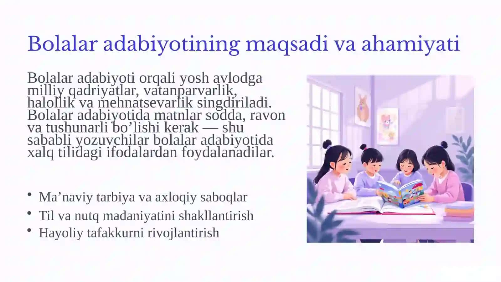 Bolalar adabiyoti va xalq og‘zaki ijodi va uning o’ziga xos xususiyatlari. Qadimgi davr folklori 3
