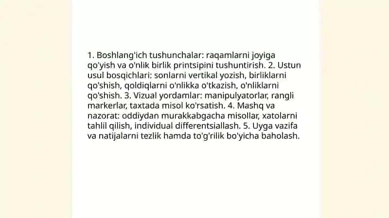 Arifmetik amallar bajarish metodikasi 3
