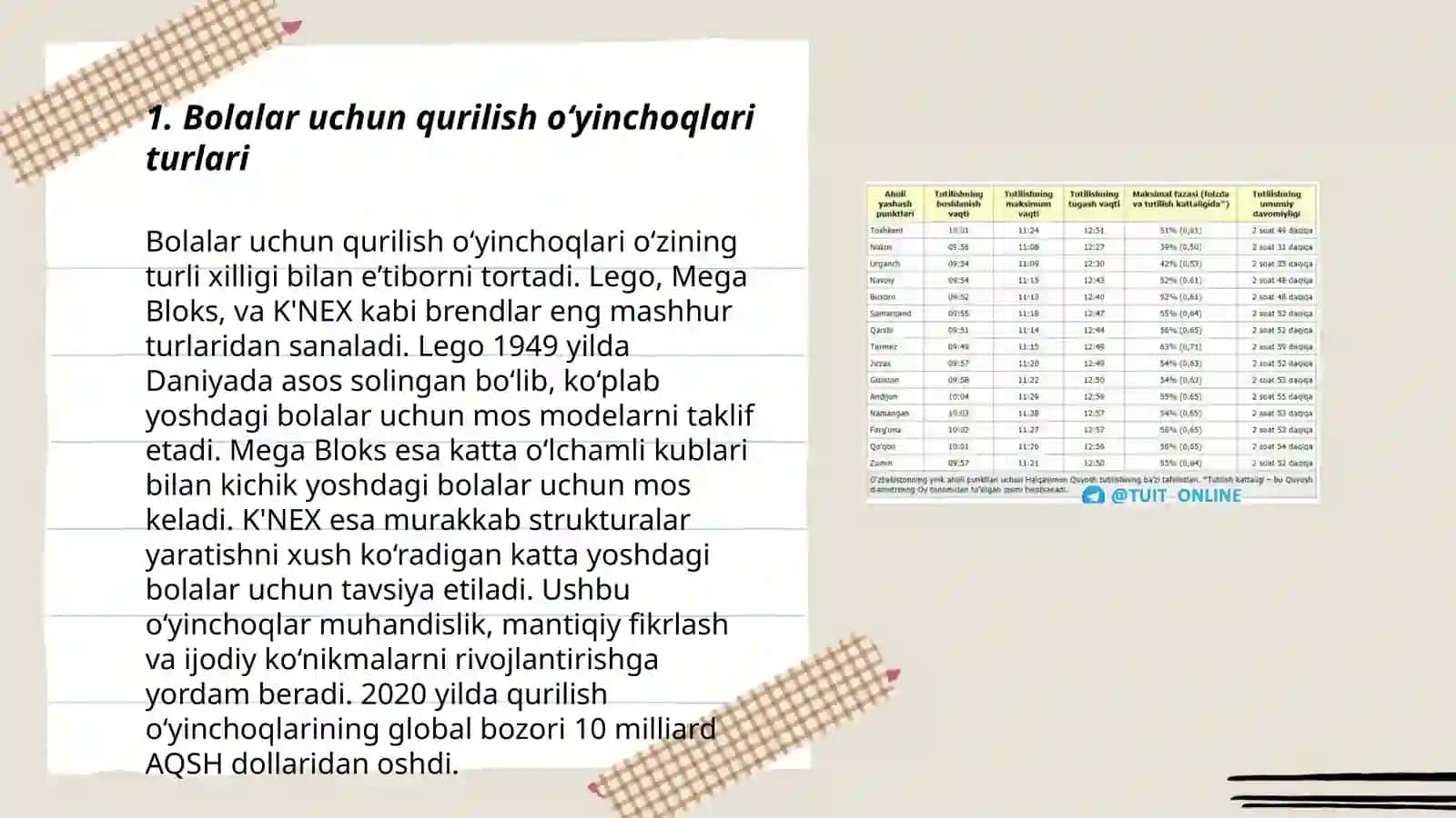 Bolalar uchun qurilish va konstruksiyalari 3