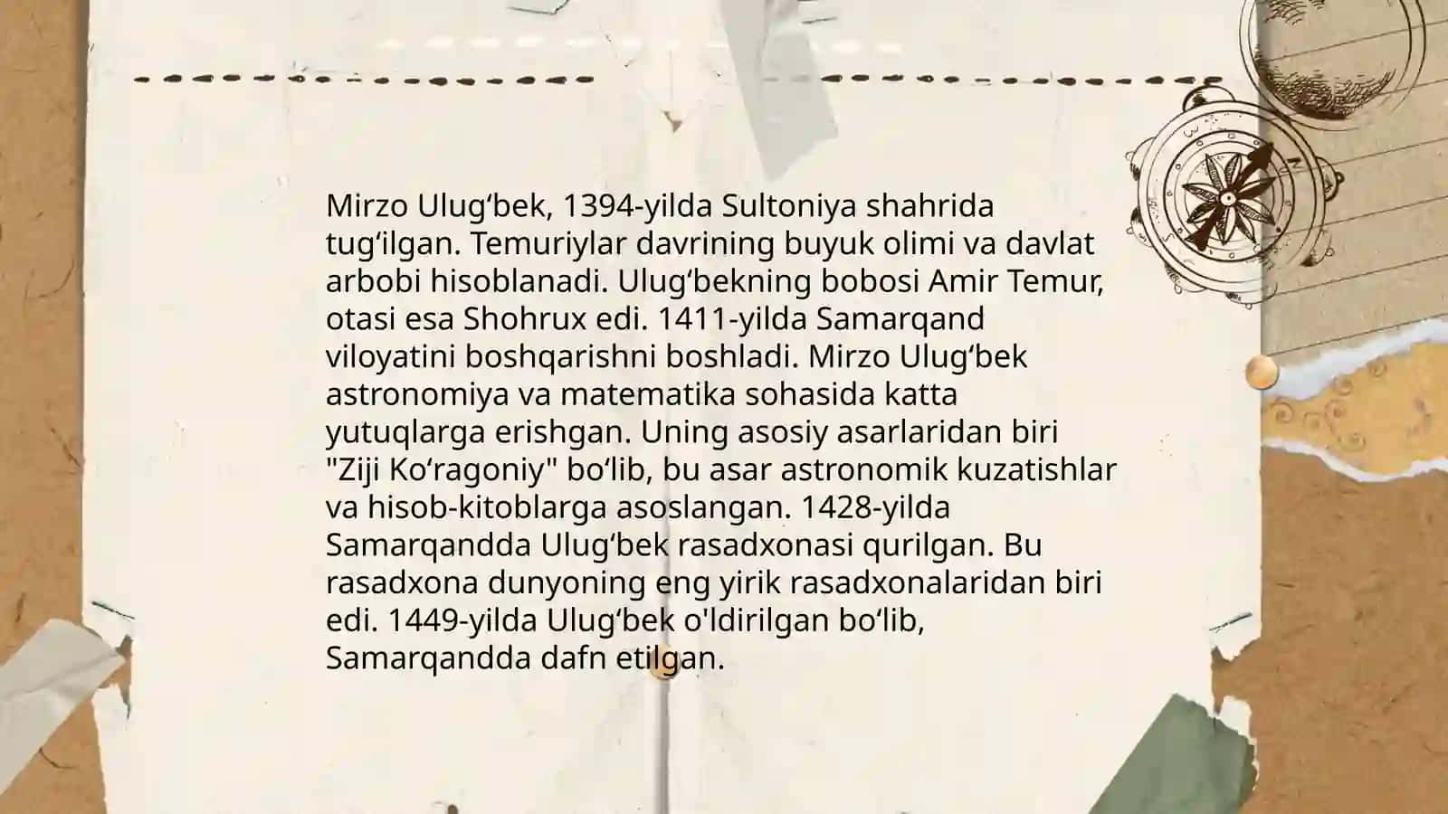 Mirzo Ulugʻbek Davlat arbobi va buyuk olim 3