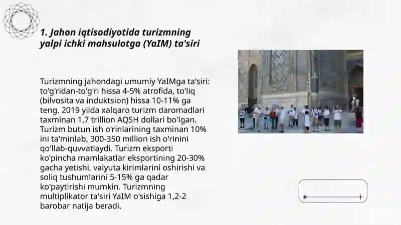 Jahon iqtisodiyotida turizmning o'rni 3