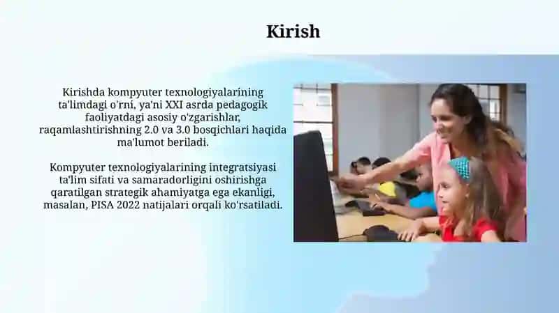 Kompyuter texnologiyalaridan foydalanish pedagogik faoliyatida 3