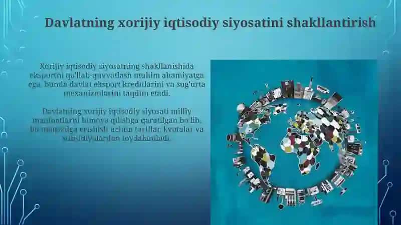 Xorijiy iqtisodiy faoliyatni boshqarish va tartibga solishning tendentsiyalari va istiqbollari 3