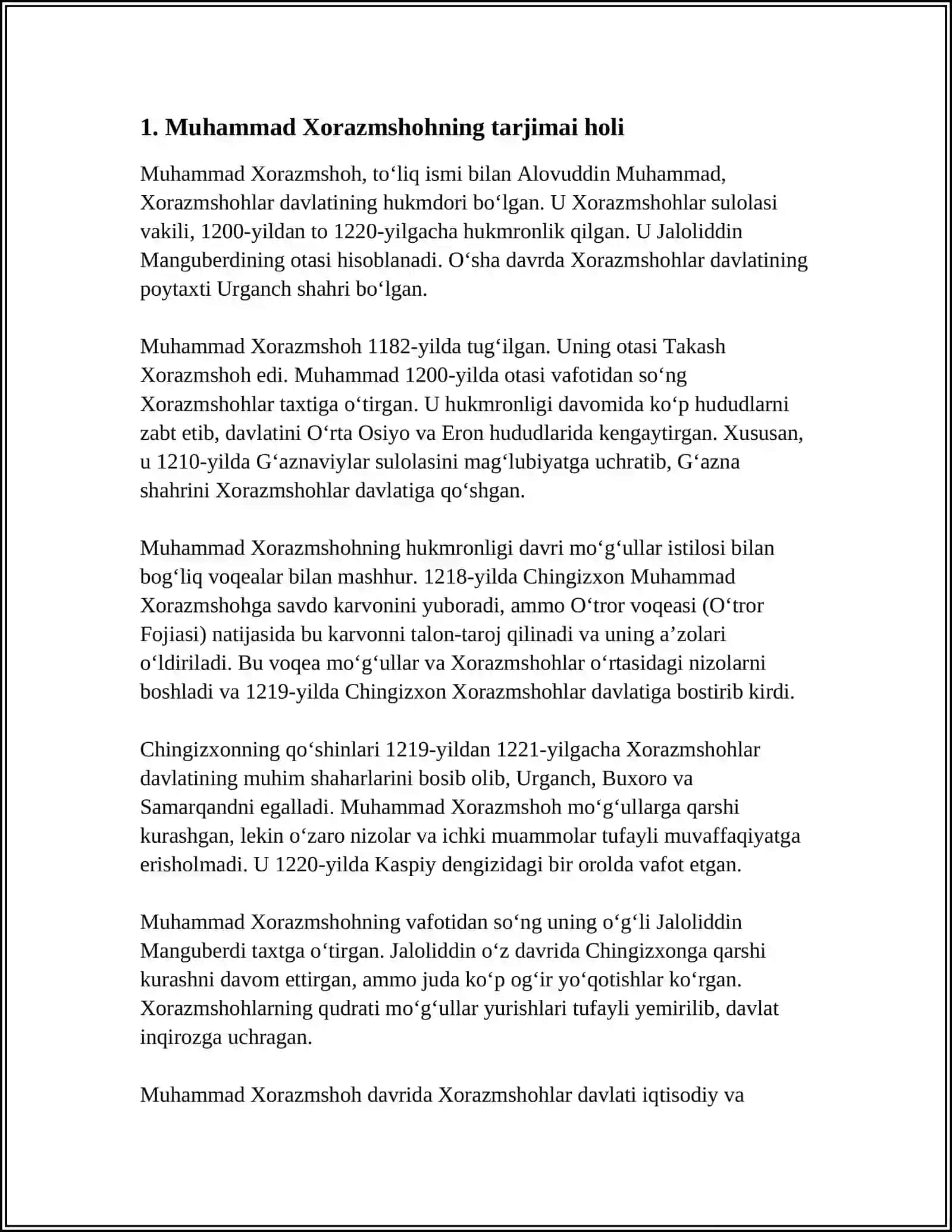 MUHAMMAD XORAZMSHOH 3