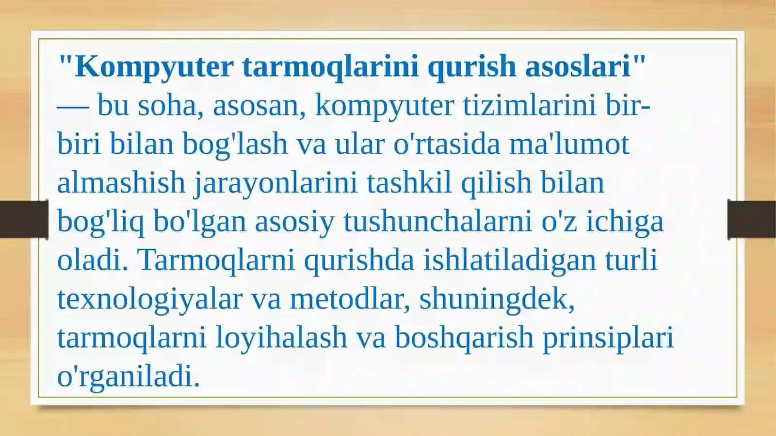KOMPYUTERTARMOQLARNI QURISH ASOSLARI 3